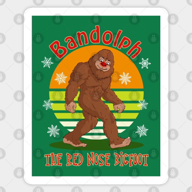 Bandolph The Red Nose Bigfoot Sticker by Jay Diloy